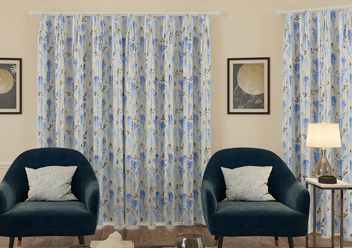Wisteria Silk, Ink Blue - Made to Measure Curtains - Image 7